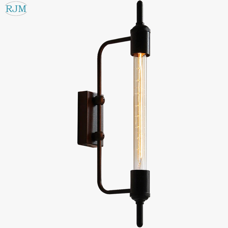 applique murale tube vapeur rétro américain vintage noir