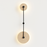 applique murale vintage en pierre naturelle ronde avec led intégrée