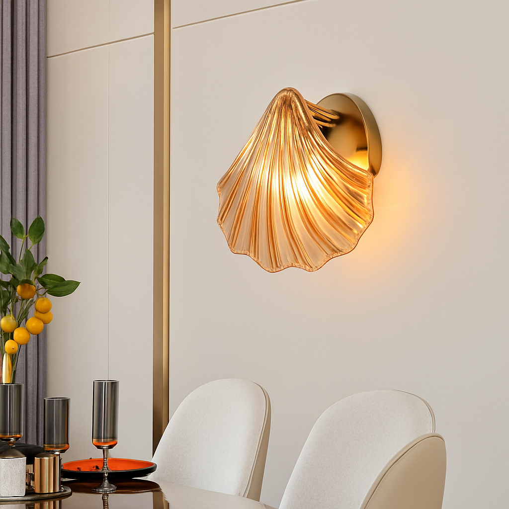 Applique murale vintage LED en verre style coquillage Glass - vue 3 sur 7