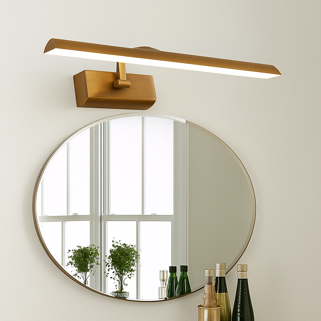 applique murale vintage triangle led lumière cosmétique bronze - vue 3 sur 7