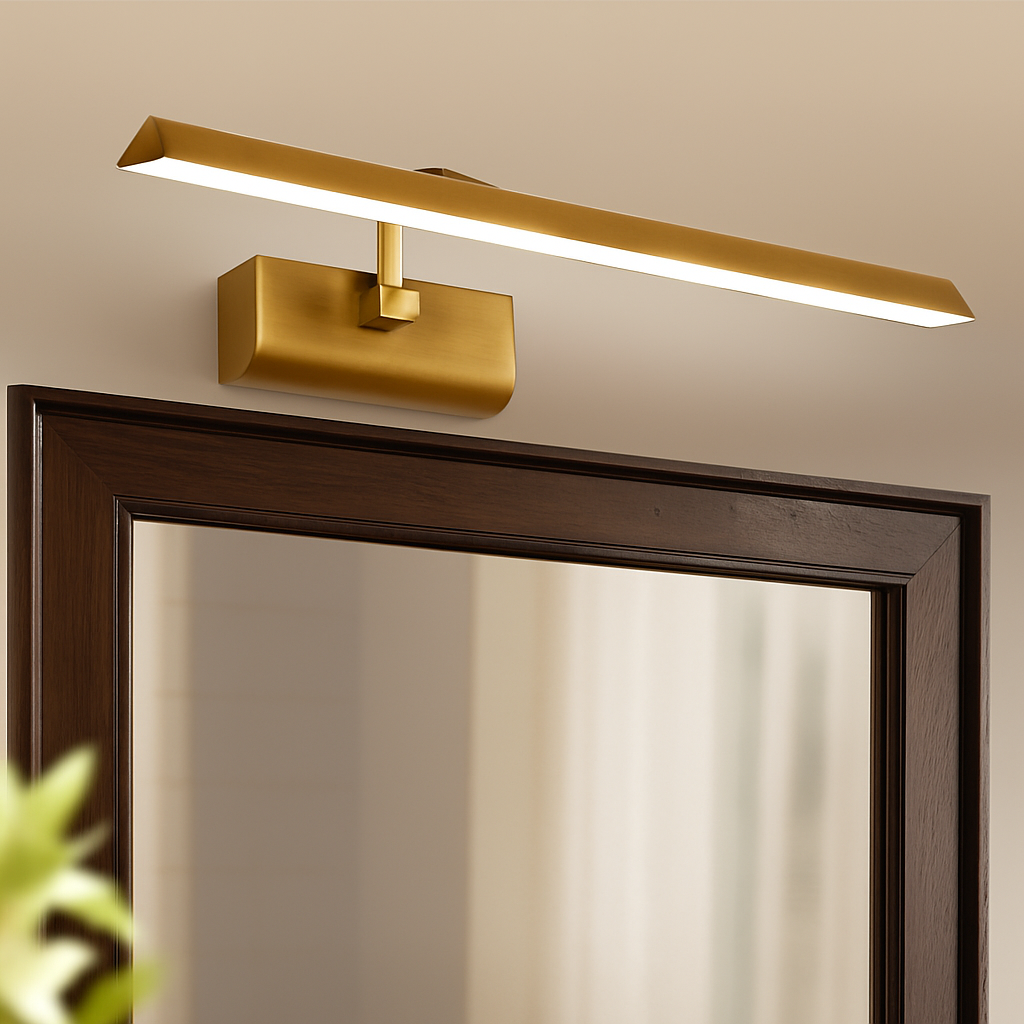 applique murale vintage triangle led lumière cosmétique bronze - vue 4 sur 7