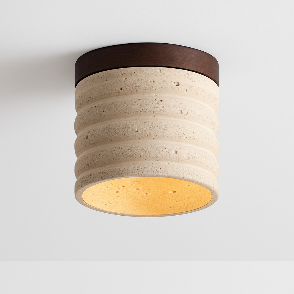 applique plafonnier led rétro avec pierre naturelle - vue 4 sur 6