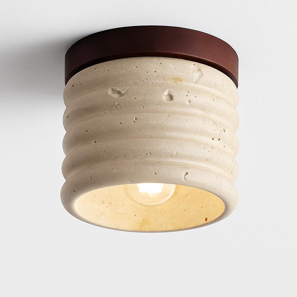 applique plafonnier led rétro avec pierre naturelle - vue 6 sur 6