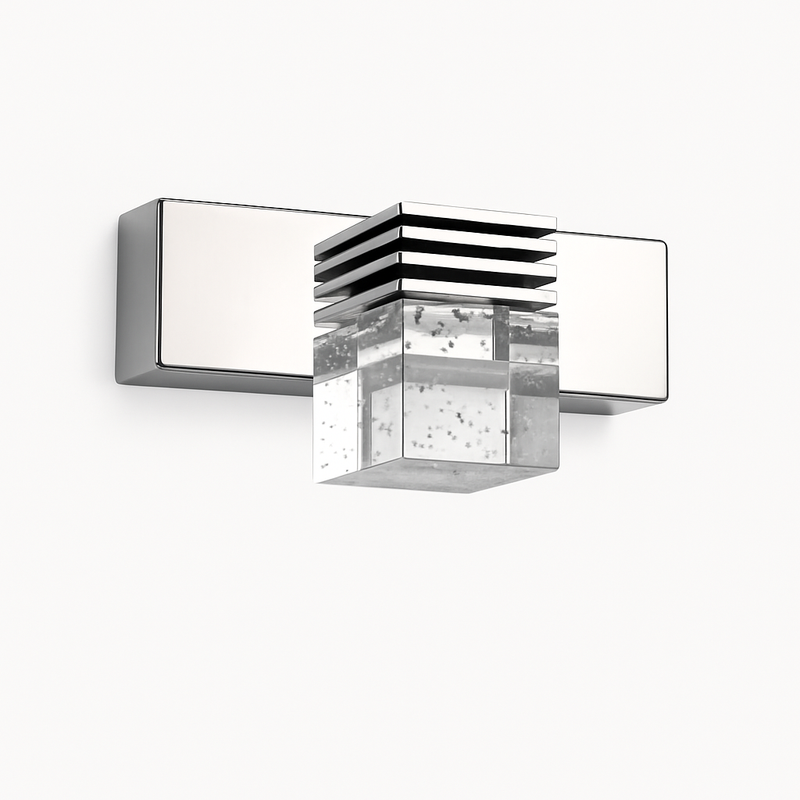 Applique à tableau et miroir LED chromée et cristal