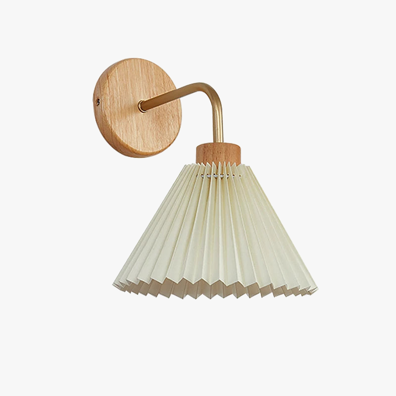 Appliques murales LED en bois nordique avec abat-jour brillant