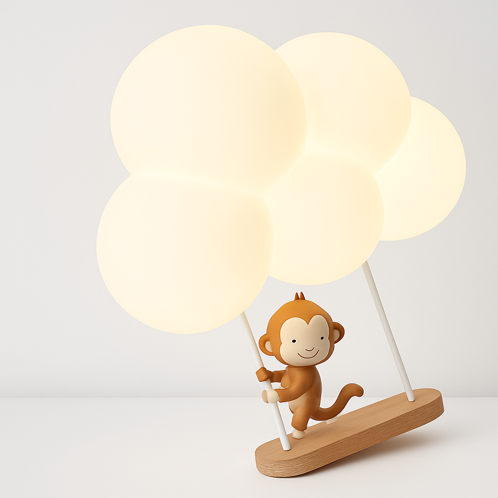 appliques murales led minimalistes singe lapin nuage pour enfants - vue 7 sur 13