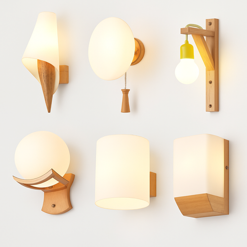 artpad applique murale scandinave bois abat-jour verre décoration intérieure led