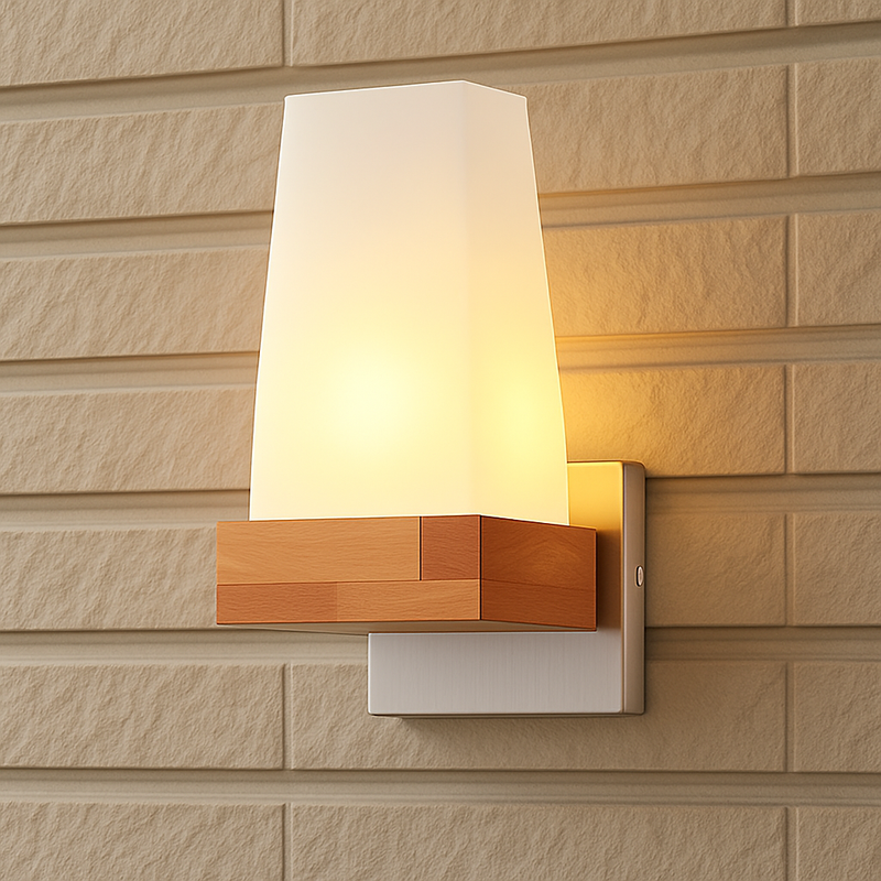 artpad applique murale scandinave bois abat-jour verre décoration intérieure led