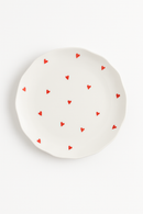 Assiette a gateau ceramique style coreen motif floral