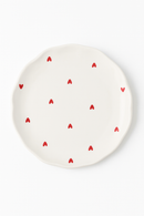 Assiette a gateau ceramique style coreen motif floral