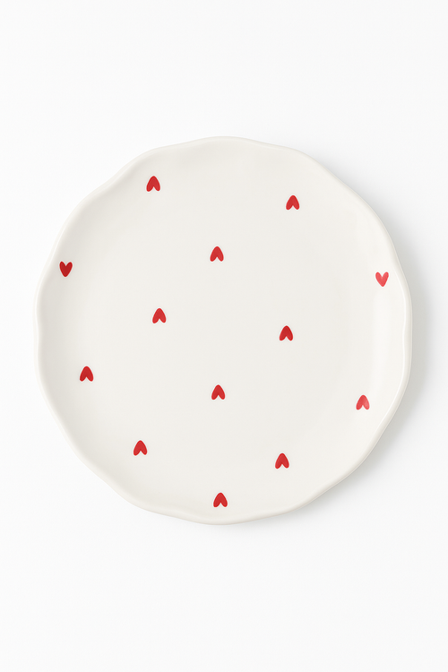 Assiette a gateau ceramique style coreen motif floral