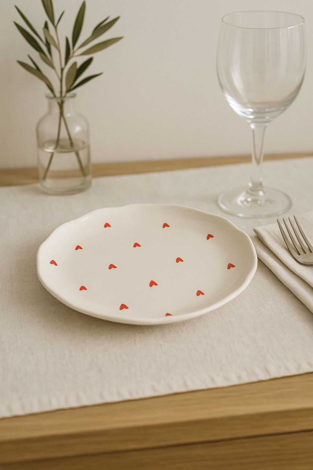Assiette a gateau ceramique style coreen motif floral - vue 3 sur 3