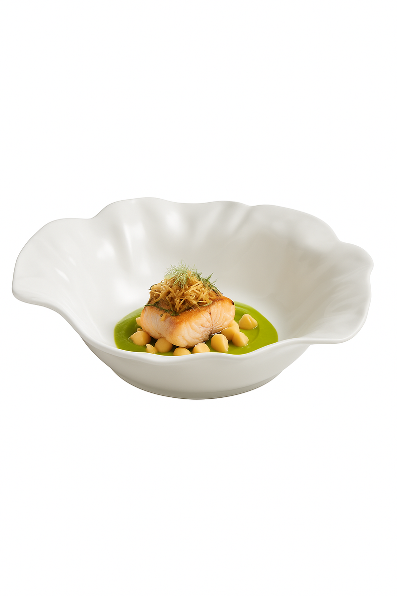 Assiette bol céramique plissée irrégulière style moderne