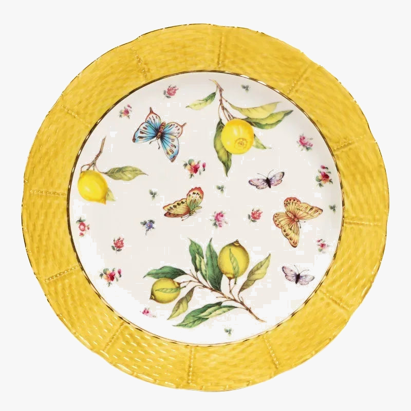 Assiette bol en céramique motif citron style européen