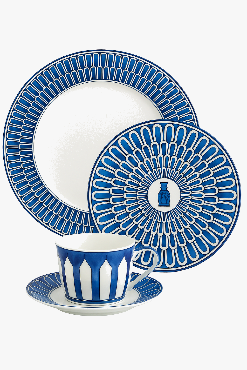 European style ceramic plate with seal motif for dessert