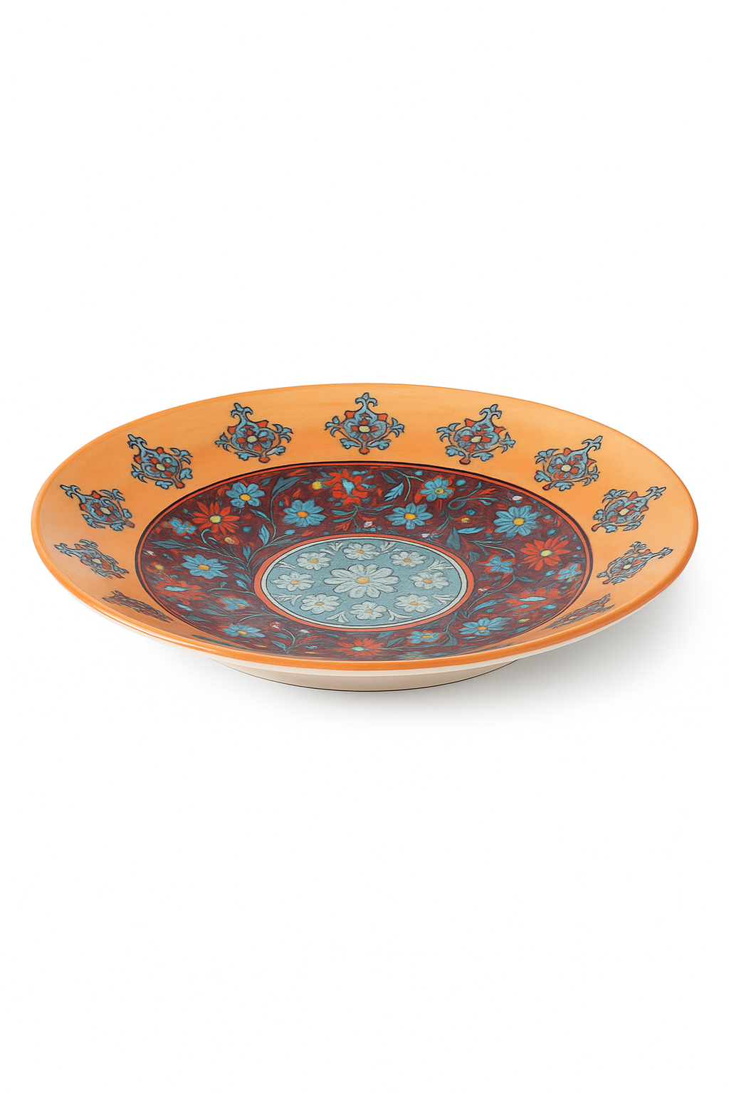 Assiette céramique bohême plate style western cuisine - vue 2 sur 3