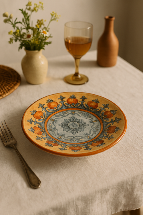 Assiette céramique bohême plate style western cuisine