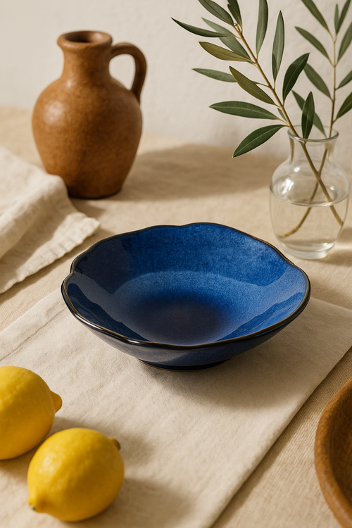 Assiette ceramique forme coquillage style nordique irreguliere