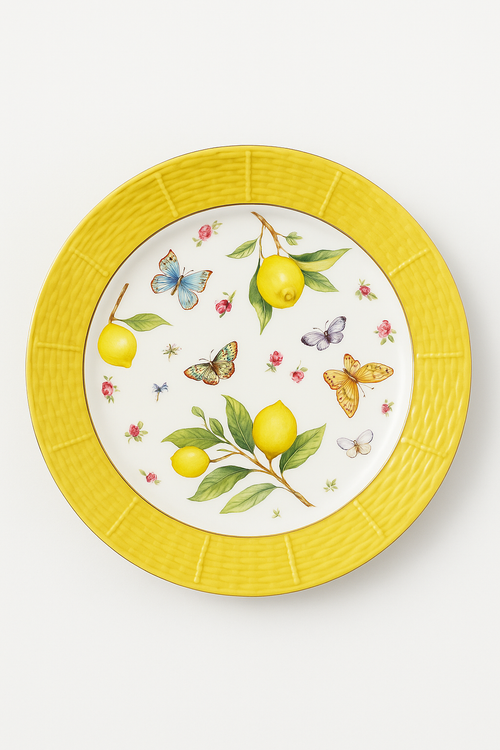 Assiette ceramique motif citron style europeen cuisine - vue 2 sur 2