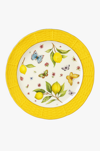 European style lemon motif ceramic plate for decorative kitchen use