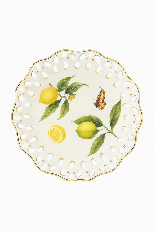 assiette ceramique motif citron style europeen elegant table - vue 2 sur 2
