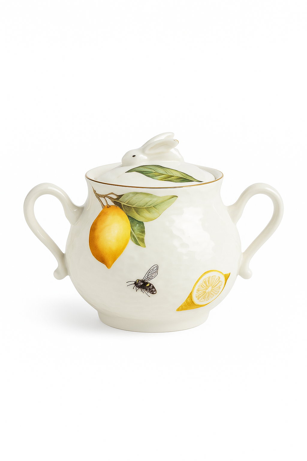 Assiette ceramique motif citron style europeen pour service - vue 2 sur 2