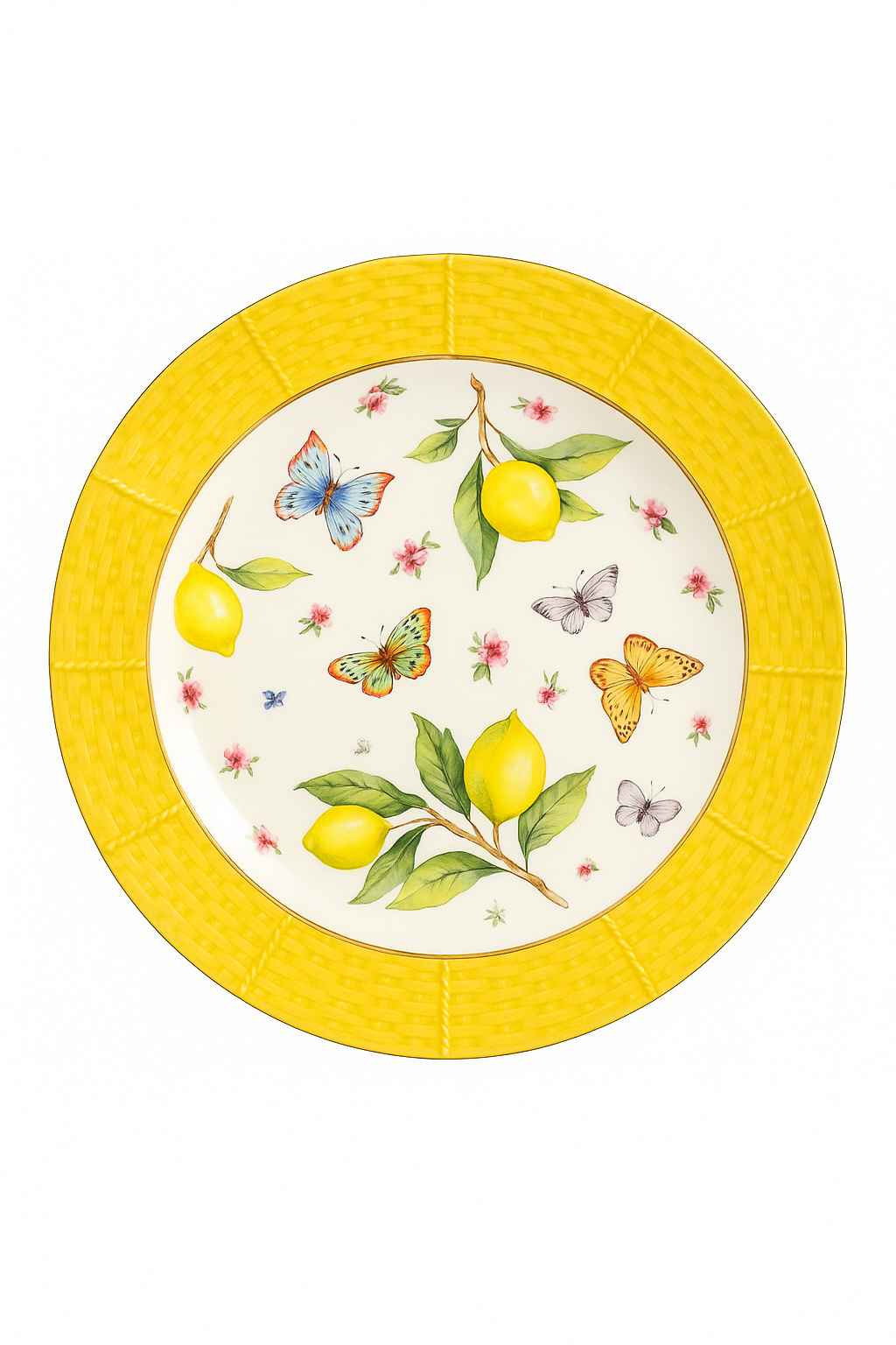 Assiette ceramique motif citron style mediterraneen cuisine - vue 2 sur 2