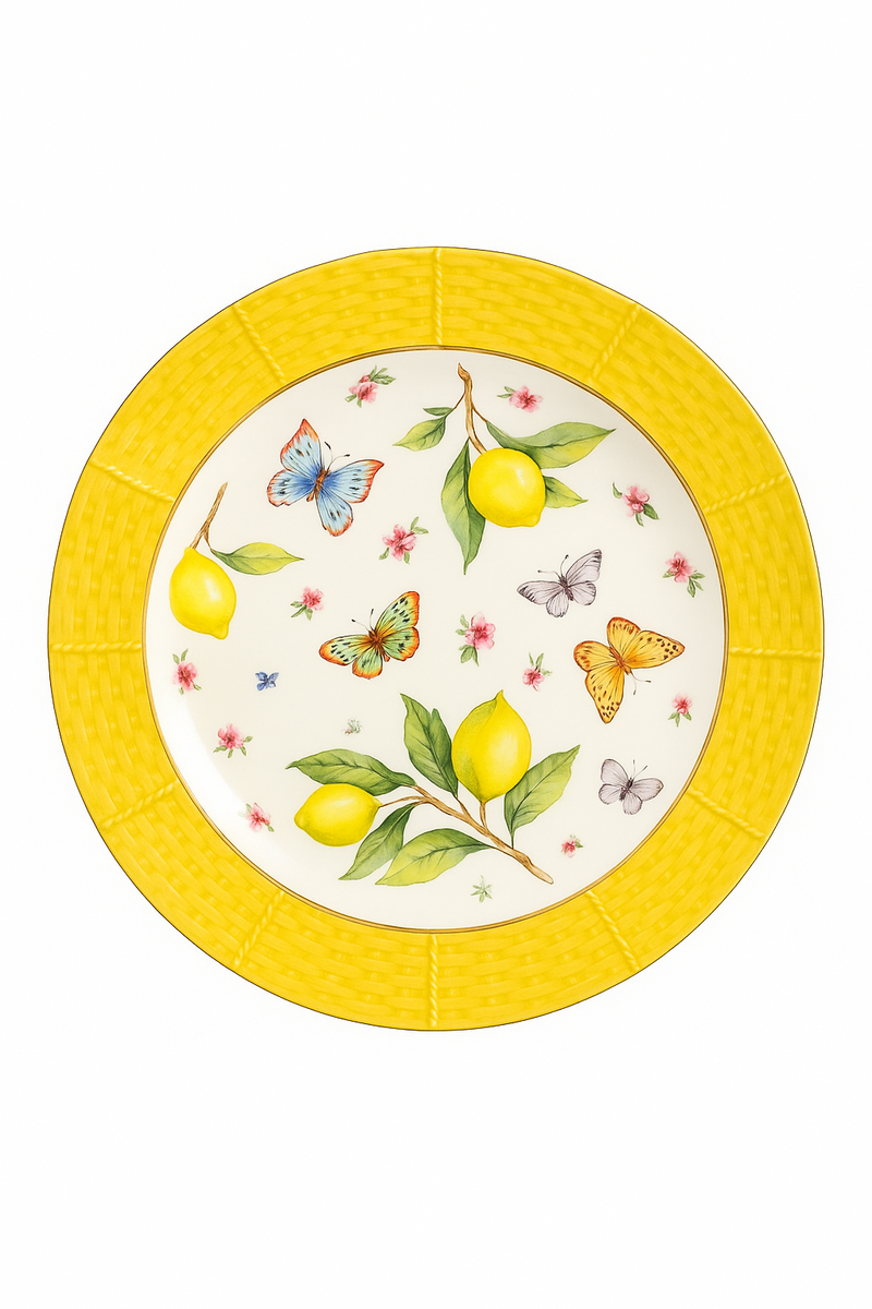Assiette ceramique motif citron style mediterraneen cuisine