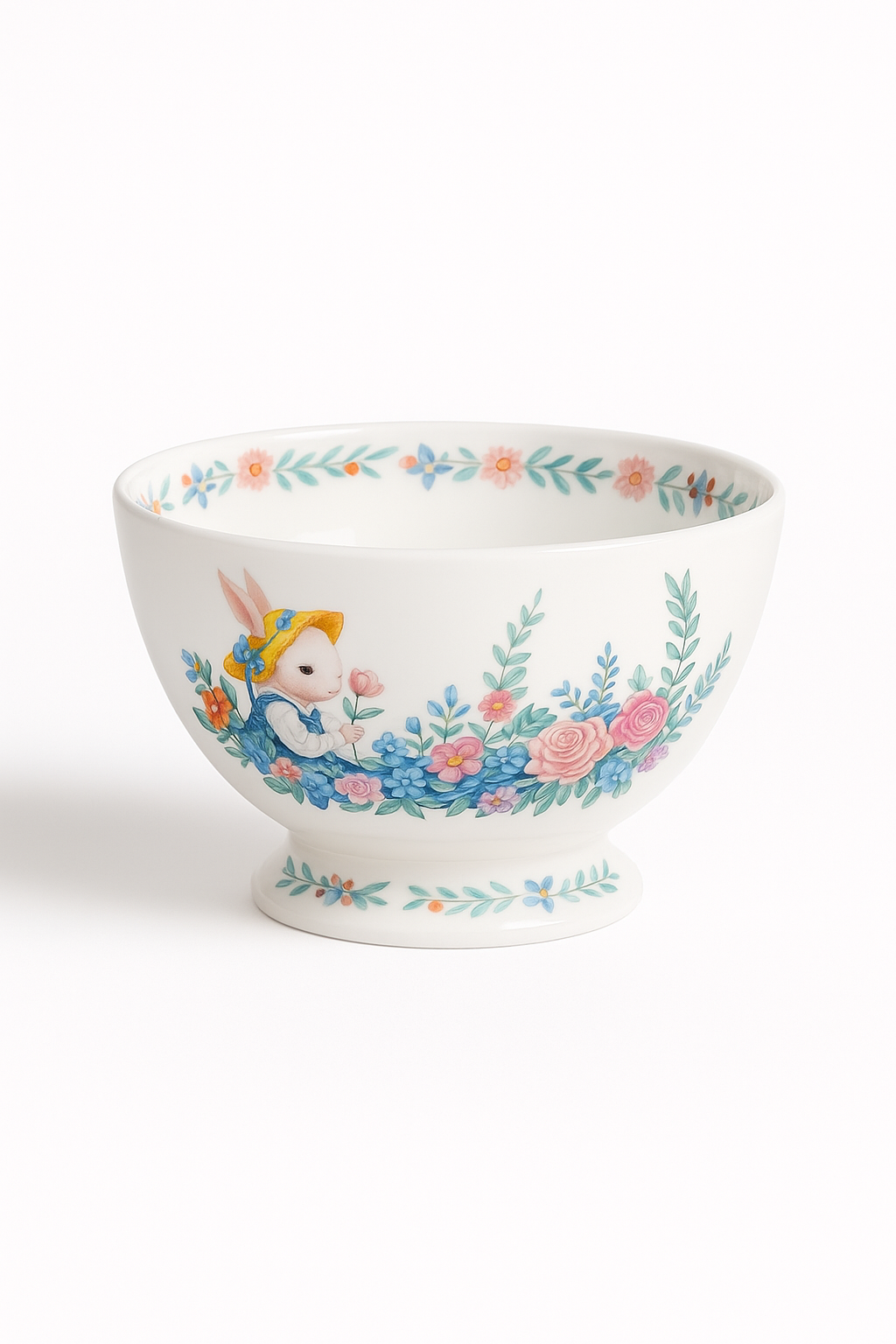 Assiette ceramique motif citrouille lapin style jardin - vue 2 sur 3