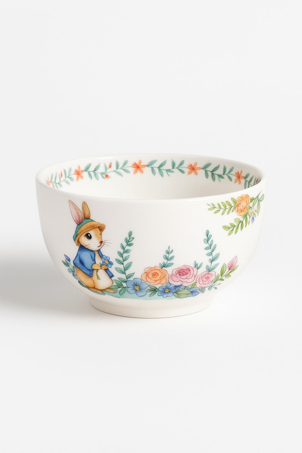 Assiette ceramique motif citrouille lapin style jardin mignon - vue 2 sur 3