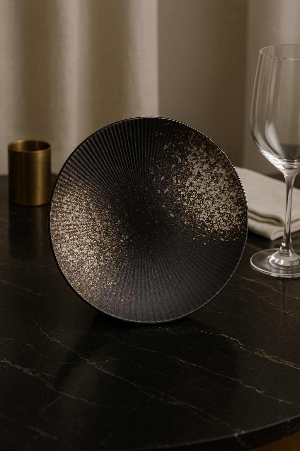 assiette céramique ronde style japonais rétro plat pâtes - vue 3 sur 3