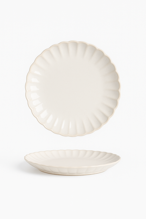 Assiette ceramique ronde style retro decorative cuisine