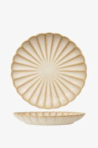 Round ceramic plate retro style for vegetables