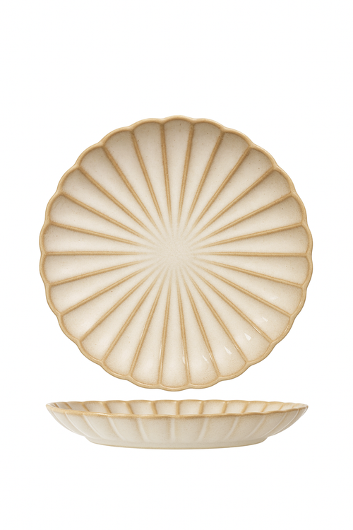 Assiette ceramique ronde style retro pour legumes - vue 2 sur 2
