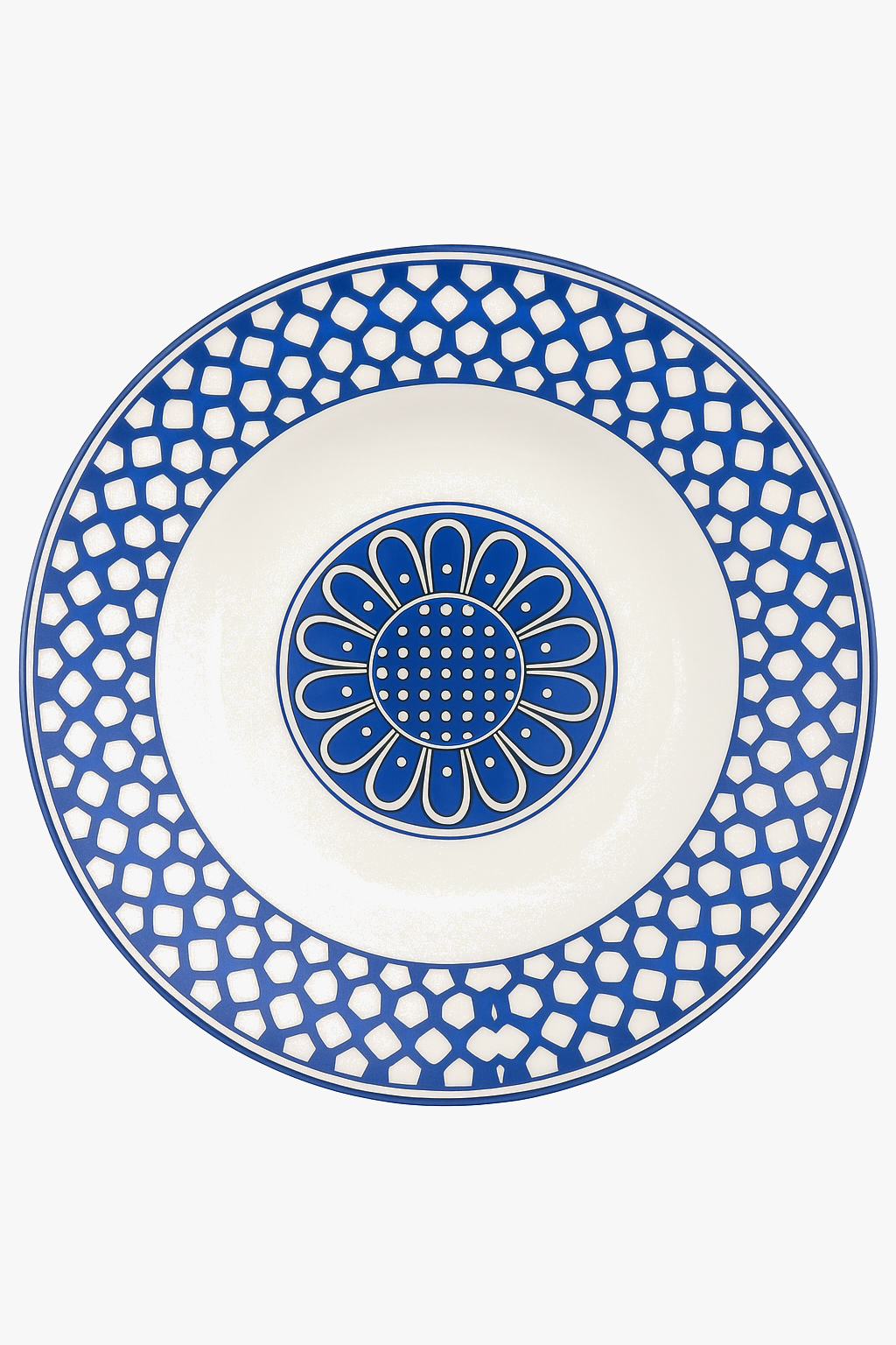 Luxurious European style ceramic plate with blue seal motif dim sum 10826091528538