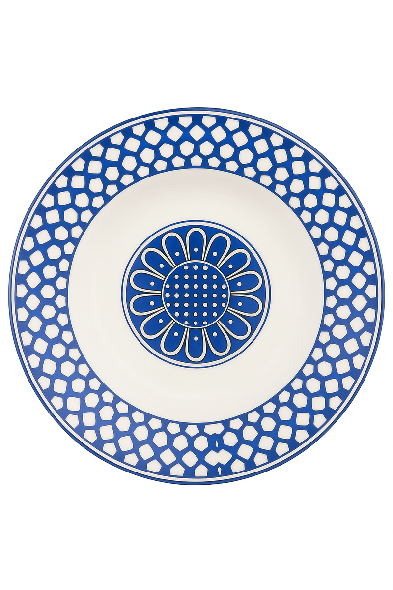 Assiette ceramique style europeen luxueux motif sceau dimsum
