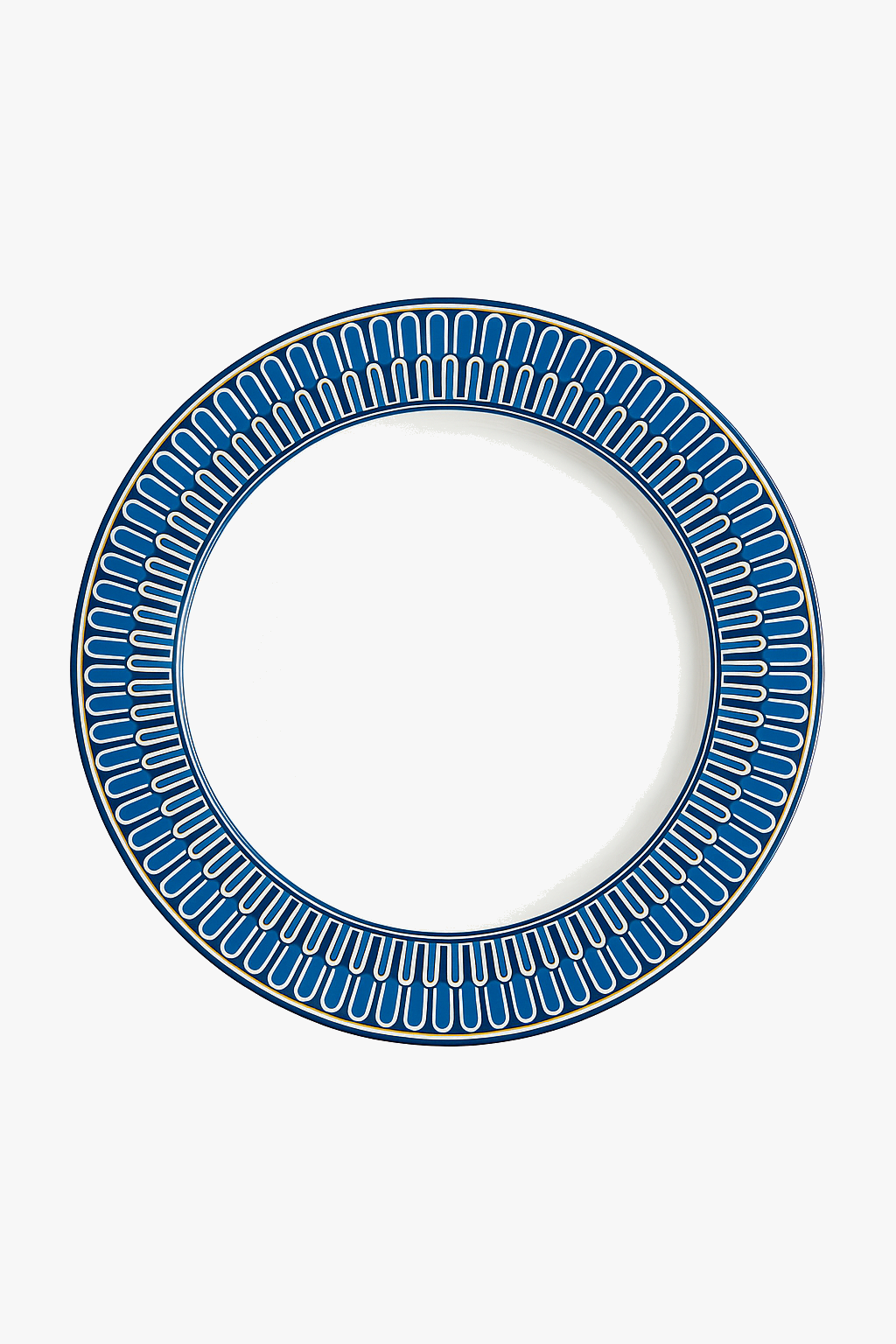 European style ceramic plate with blue seal motif, luxury finish