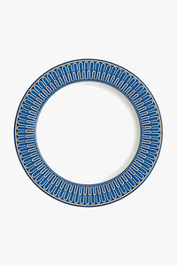 European style ceramic plate with blue seal motif, luxury finish