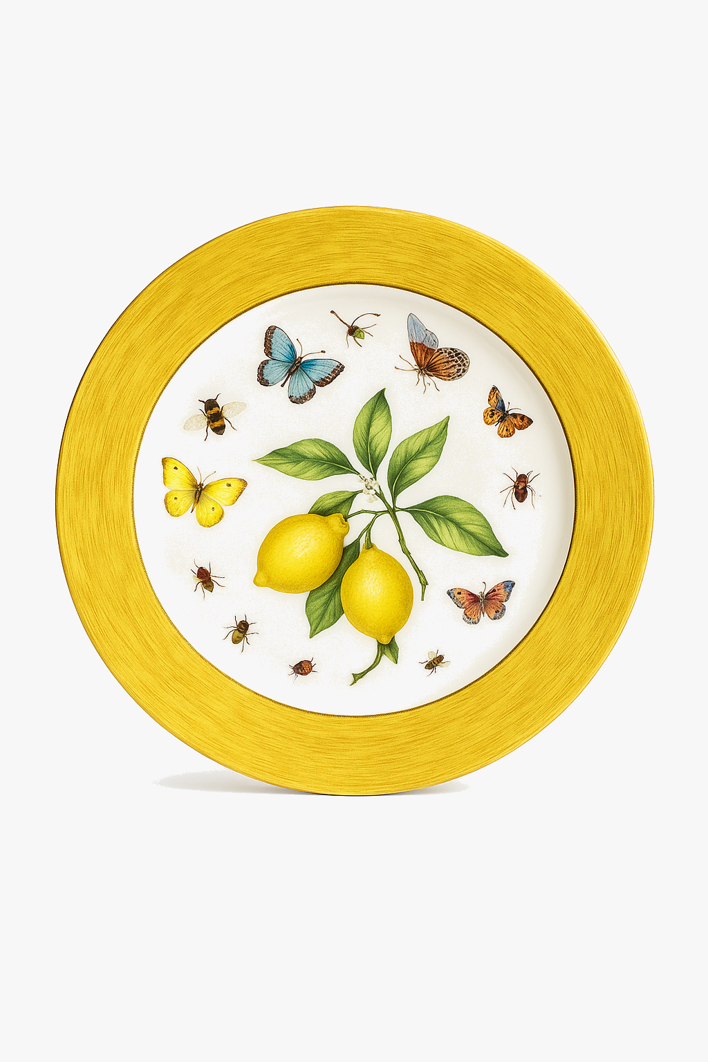 Assiette ceramique style europeen motif citron elegant