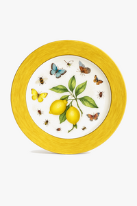 European style ceramic plate with elegant lemon pattern