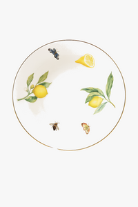 Assiette ceramique style europeen motif citron elegant table