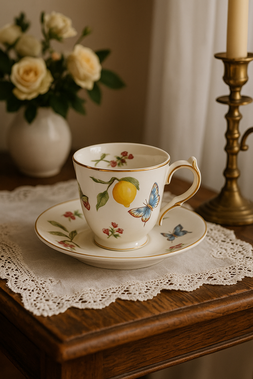 Assiette céramique style européen motif citron élégante