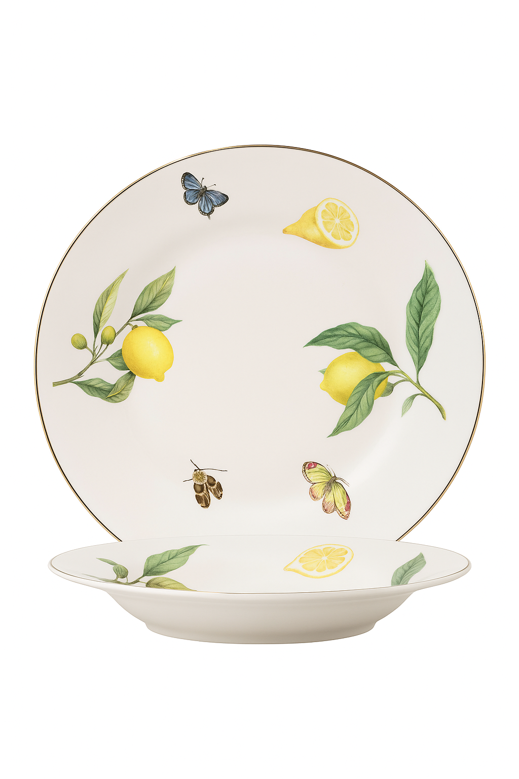 Assiette ceramique style europeen motif citron elegante - vue 2 sur 3