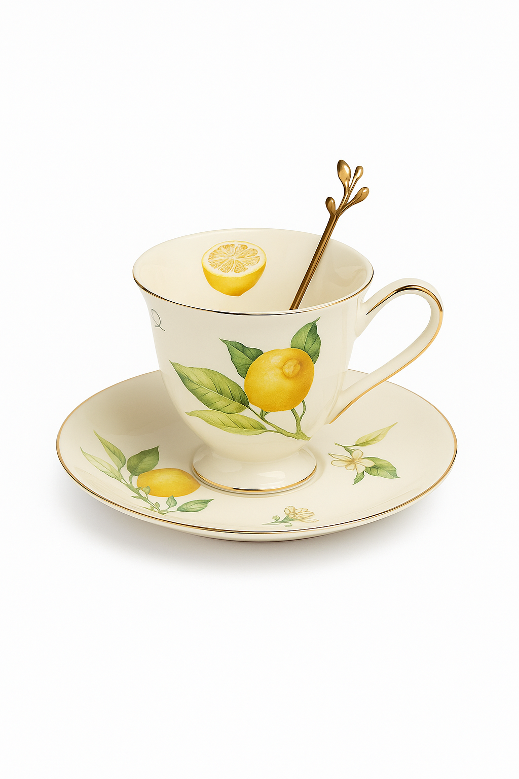 assiette ceramique style europeen motif citron elegante - vue 2 sur 3