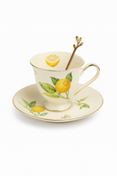 assiette ceramique style europeen motif citron elegante