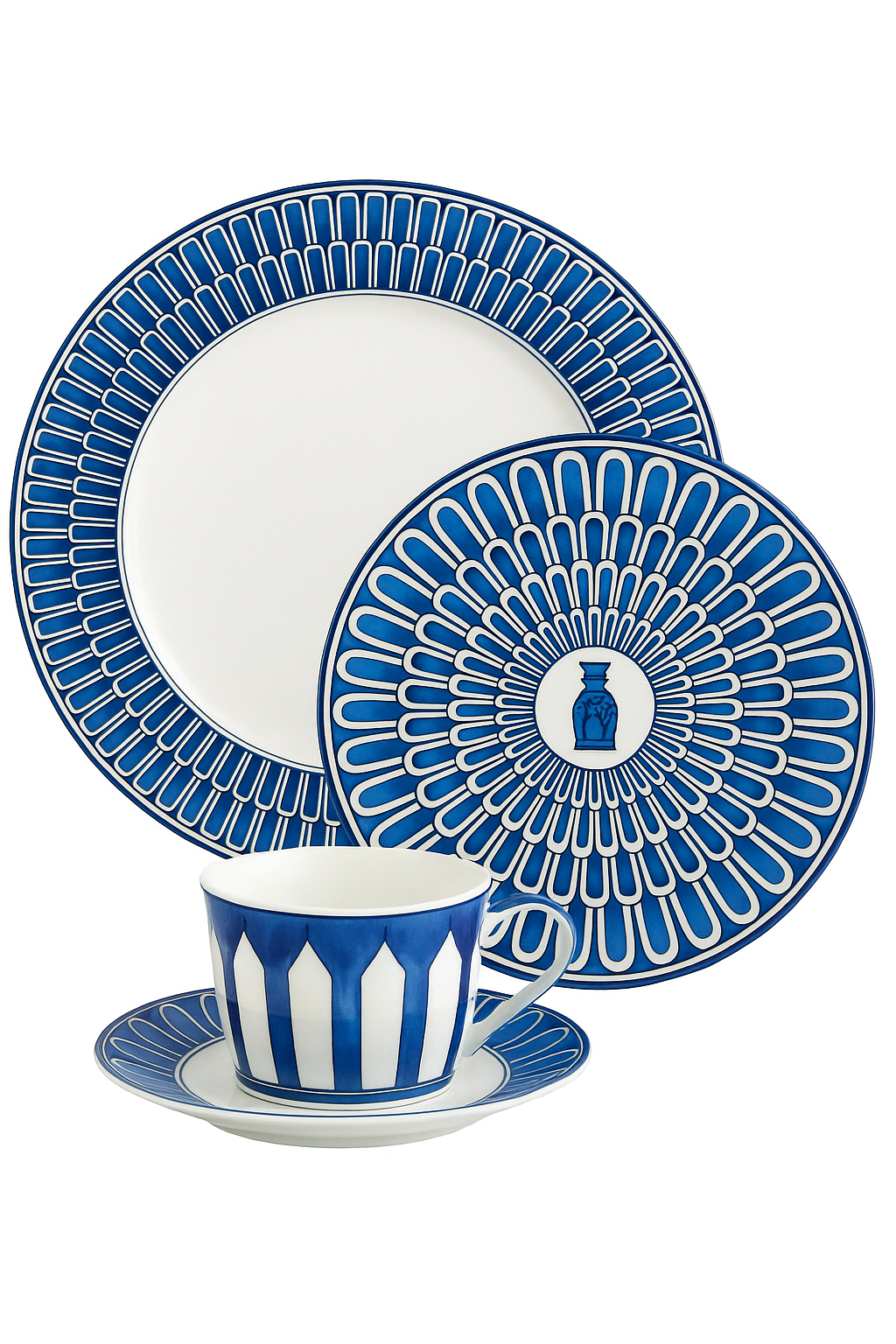 Assiette céramique style européen motif sceau pour dessert - vue 2 sur 2