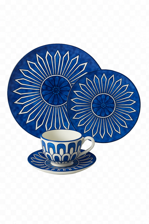 assiette céramique style européen motifs sceau élégant thé - vue 3 sur 2