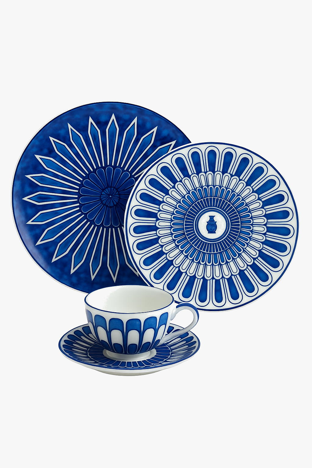 European style ceramic plate with refined seal motifs