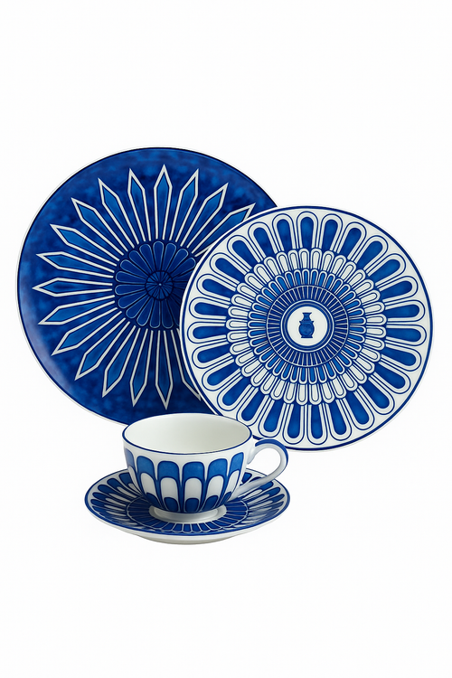 Assiette ceramique style europeen motifs sceau raffines - vue 3 sur 2
