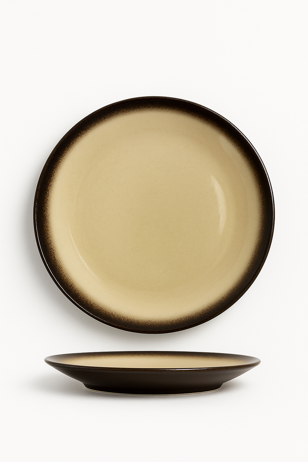 Assiette céramique style japonais glaçure craquelée pour repas - vue 2 sur 3